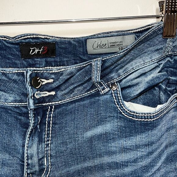 Denver Hayes CHLOE CURVY-FIT FLEXTECH Distressed 
STRAIGHT LEG Jeans Sz 10x32 - Picture 4 of 6
